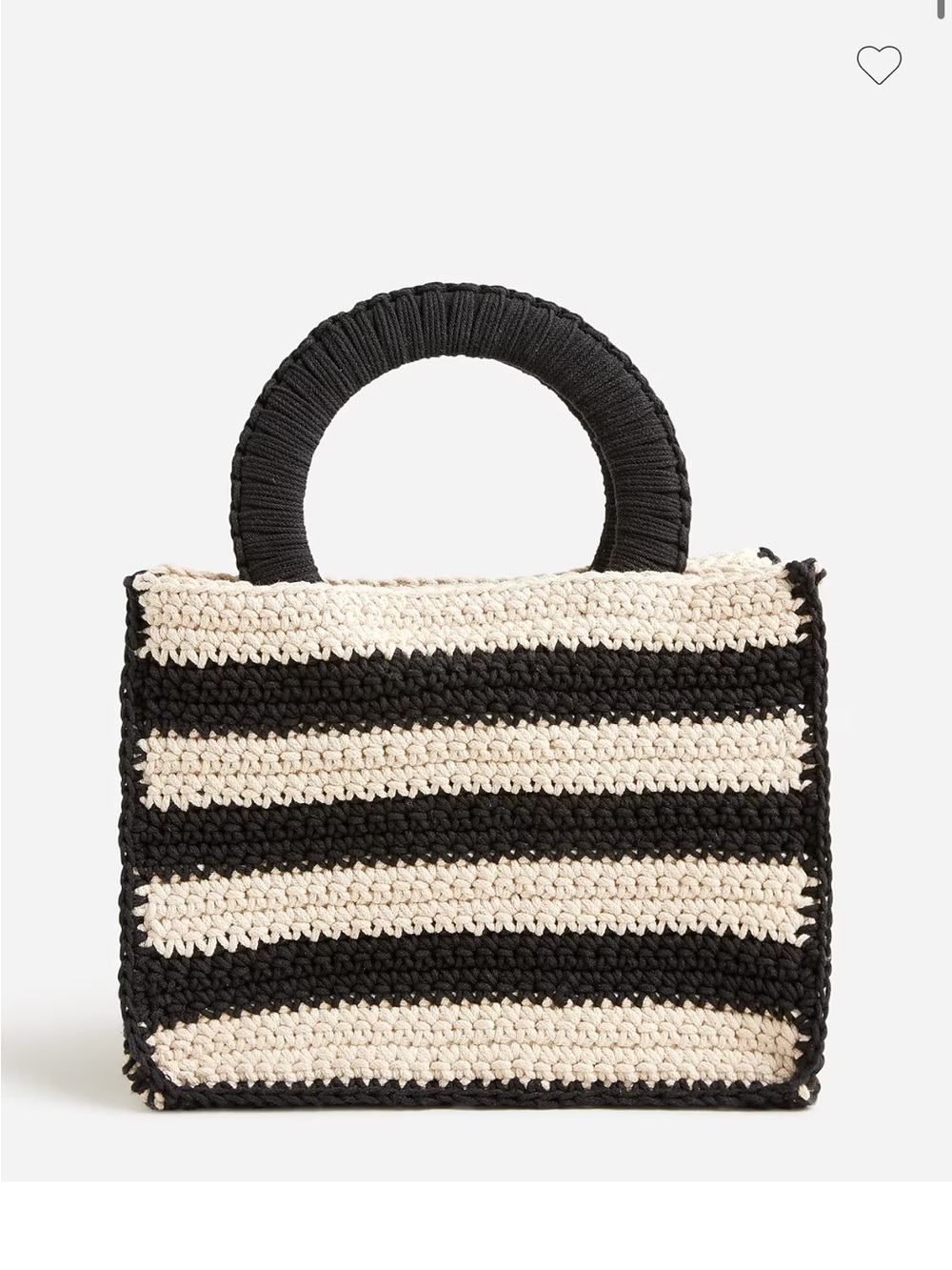 J. Crew Hand-crocheted rectangle bag in stripe